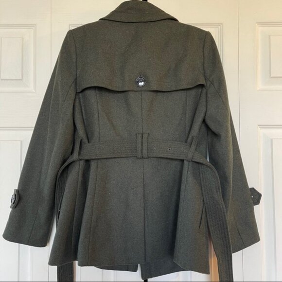 NWOT Banana Republic Army Green Pea Coat / Small - Picture 6 of 8